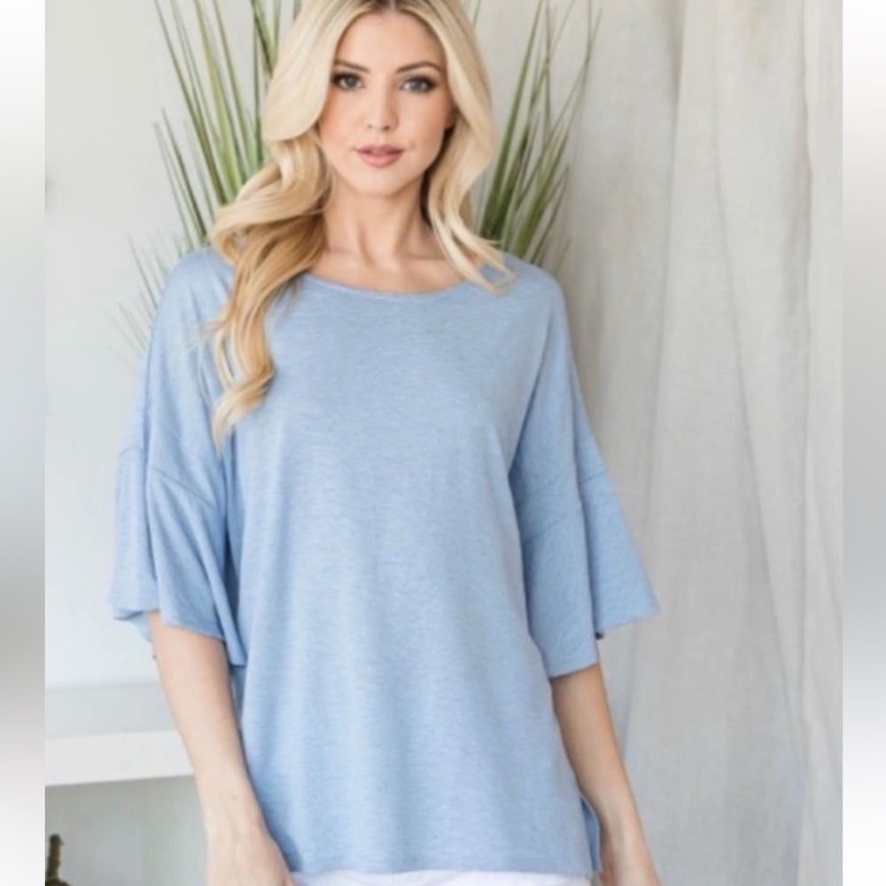 Lightweight Oversized Ruffle Tee